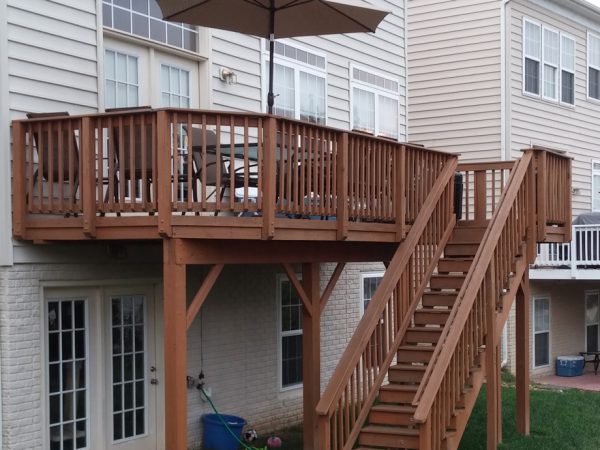 stained wood deck